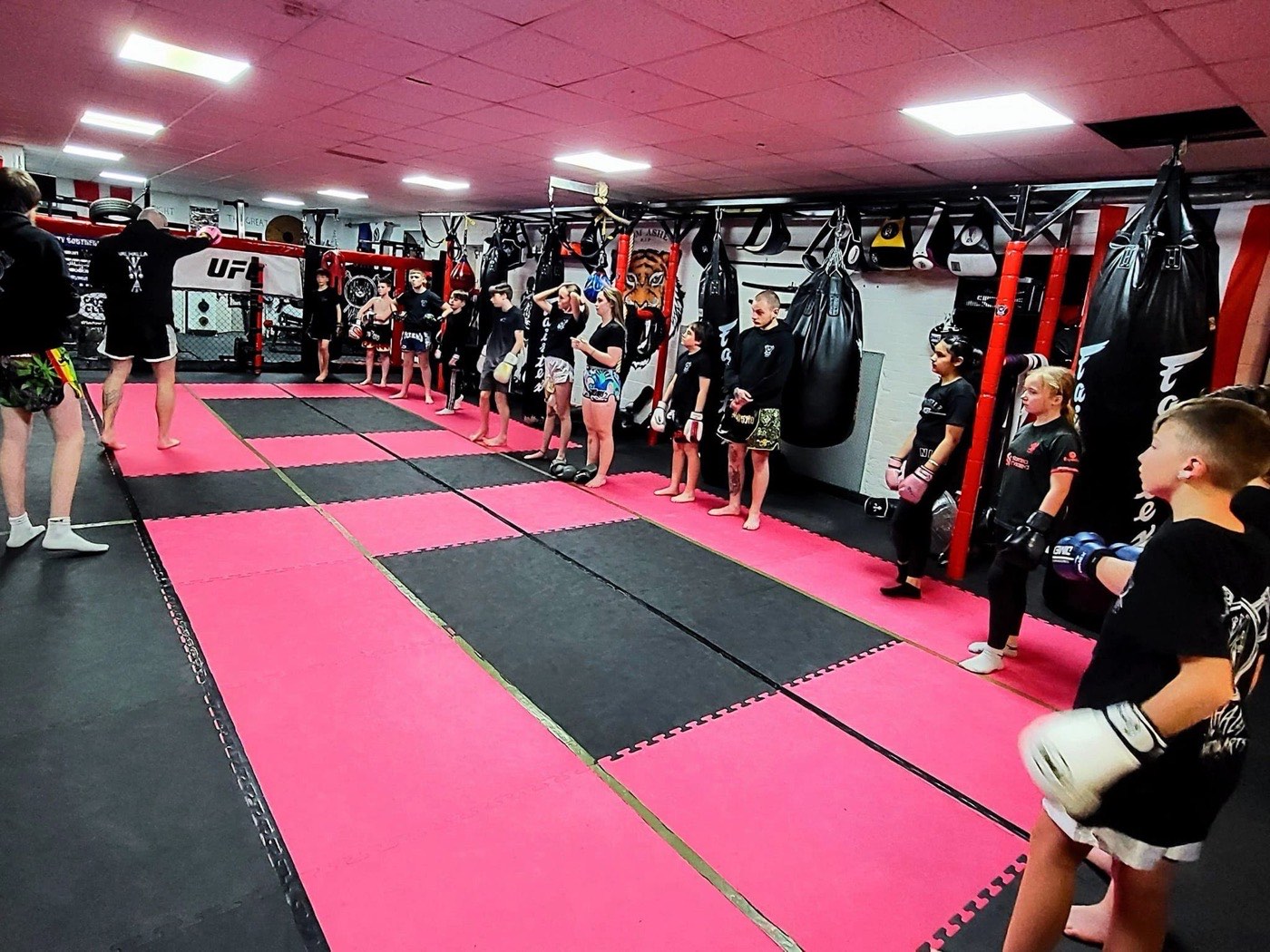 Members warming up before class at Valhalla Martial Arts Weymouth