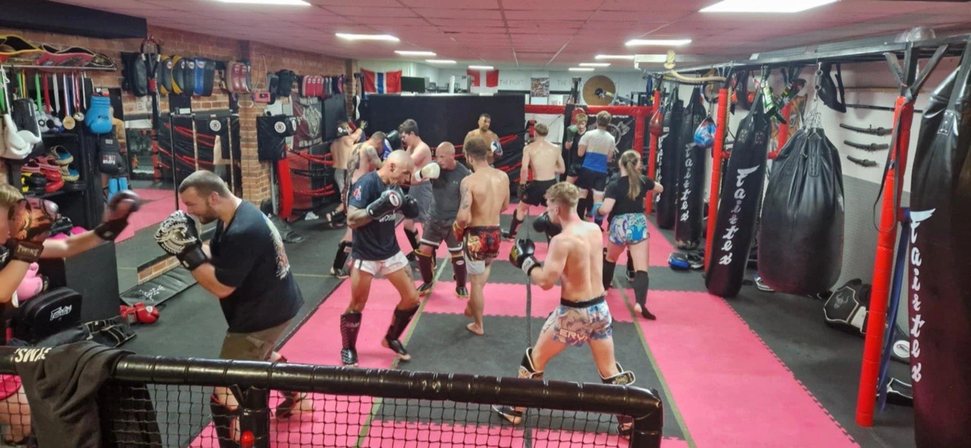 Muay Thai sparring session at Valhalla Martial Arts, Weymouth